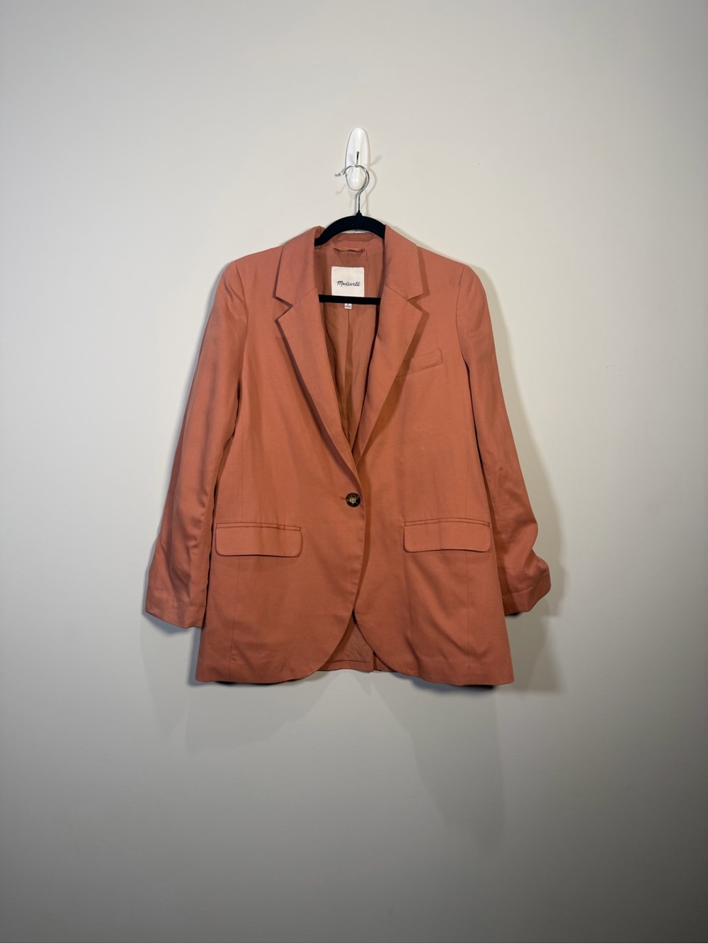 Madewell The Larsen Blazer M Drapeweave Dried Rose Terracotta Oversized